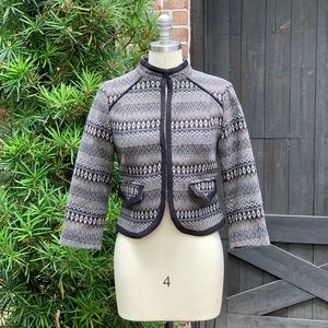 Zara Moroccan Tribal Print Cropped Blazer Jacket